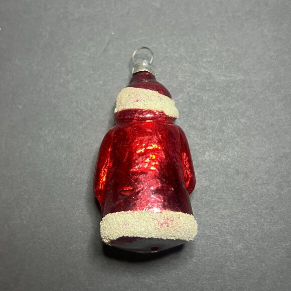Vintage West Germany Blown Glass Mica Santa Claus Christmas Tree Ornament 3" - Picture 3 of 5